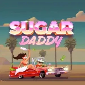 Sugar Daddy slot game cover with a car and woman